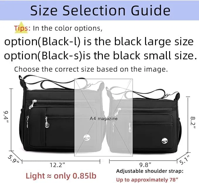 Crossbody Bag for Women, Multiple Pockets Handbag with Top Handle