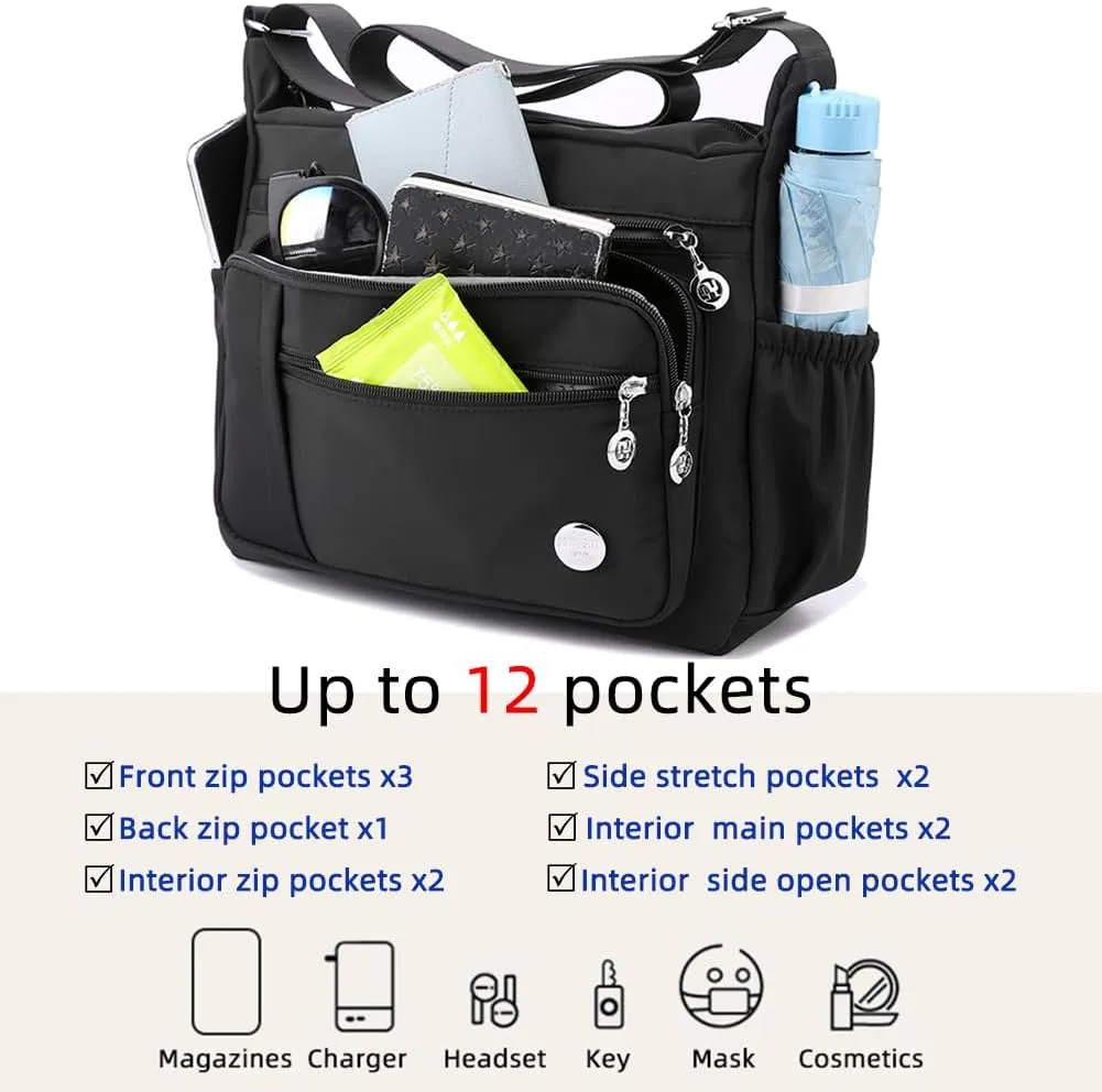 Crossbody Bag for Women, Multiple Pockets Handbag with Top Handle
