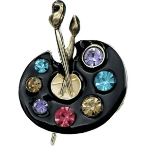 Crystal Jewelled Artist Palette Brooch