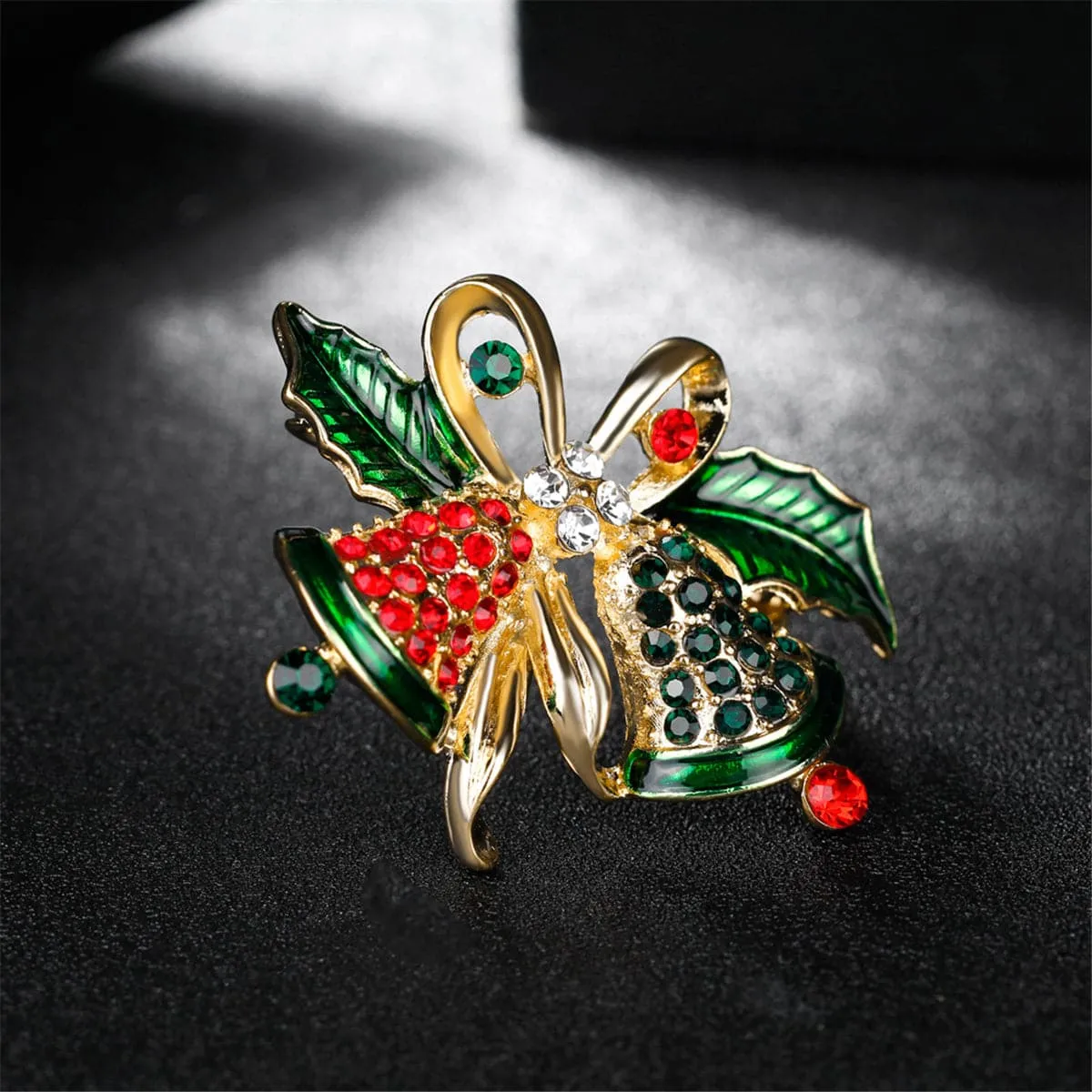 Cubic Zirconia & 18K Gold-Plated Botany Bell Brooch