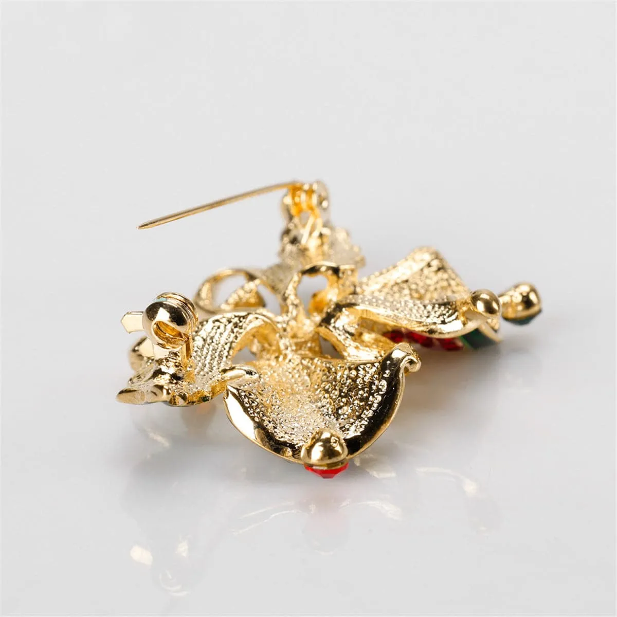 Cubic Zirconia & 18K Gold-Plated Botany Bell Brooch