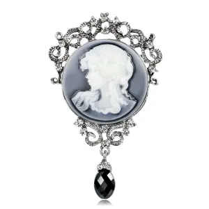 Cubic Zirconia & Crystal Rilievo Lady Brooch