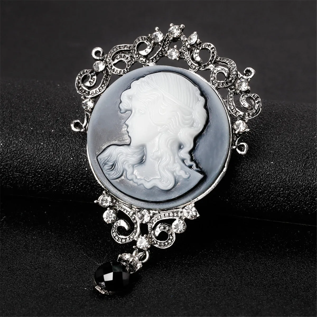 Cubic Zirconia & Crystal Rilievo Lady Brooch