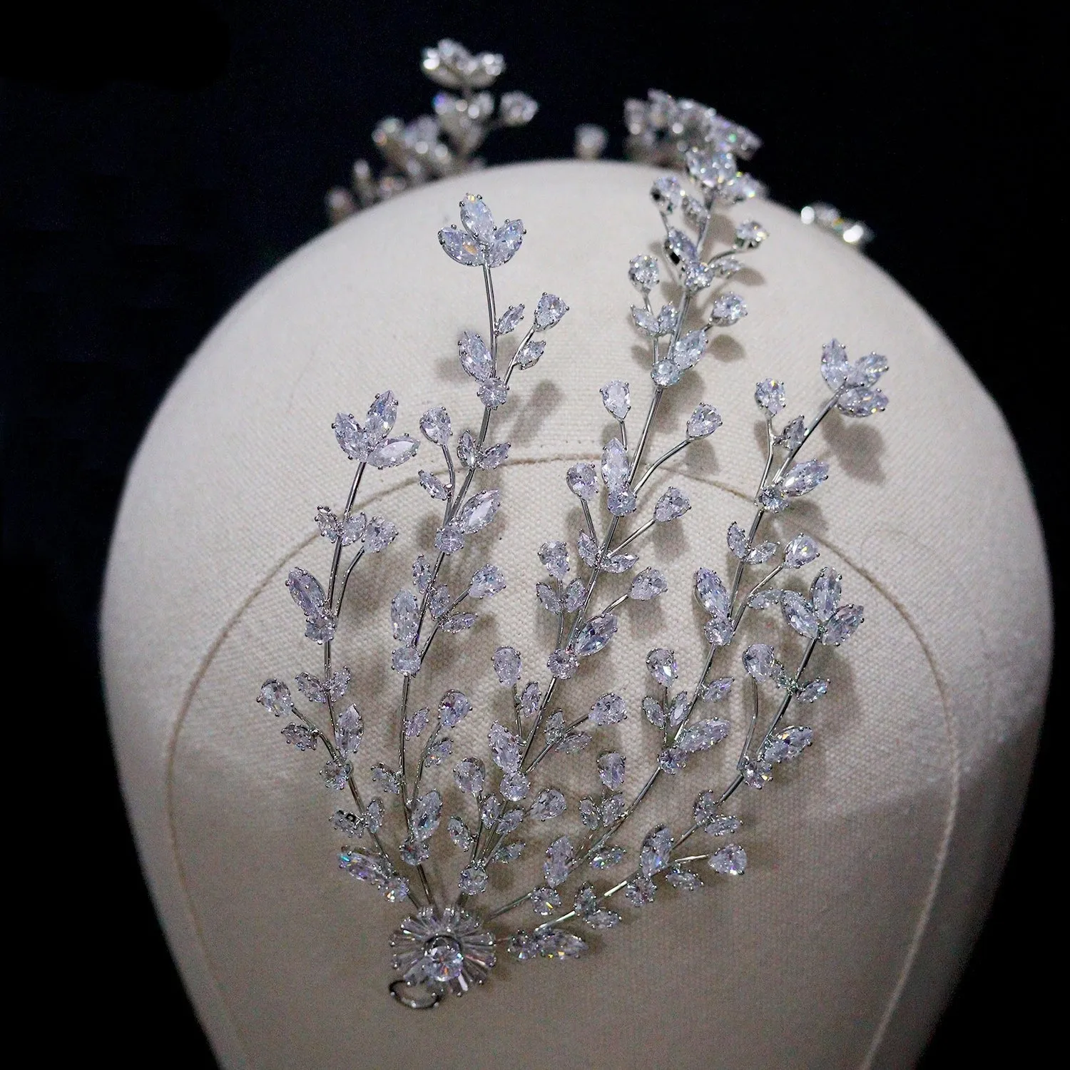 Cubic Zirconia CZ Zircon Bridal Wedding Hairbands