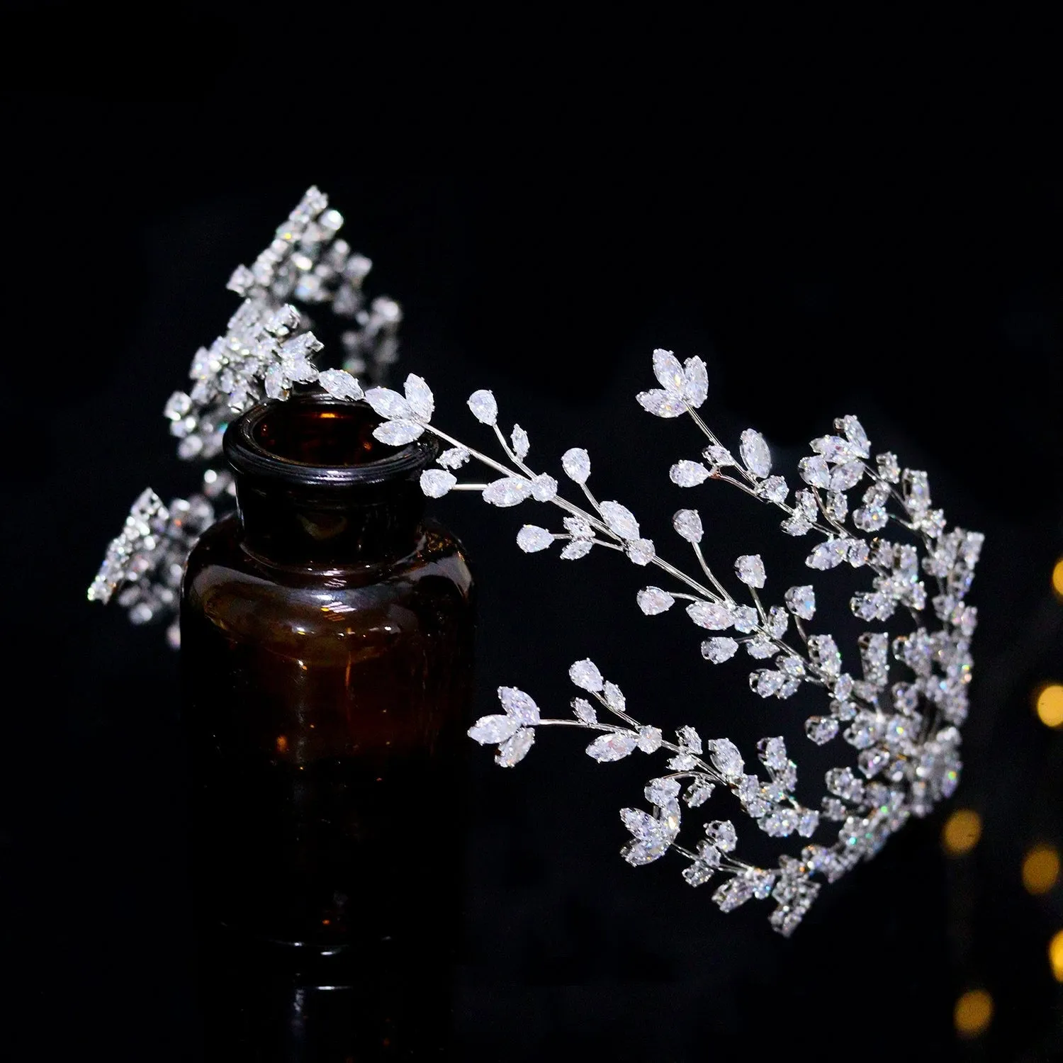 Cubic Zirconia CZ Zircon Bridal Wedding Hairbands