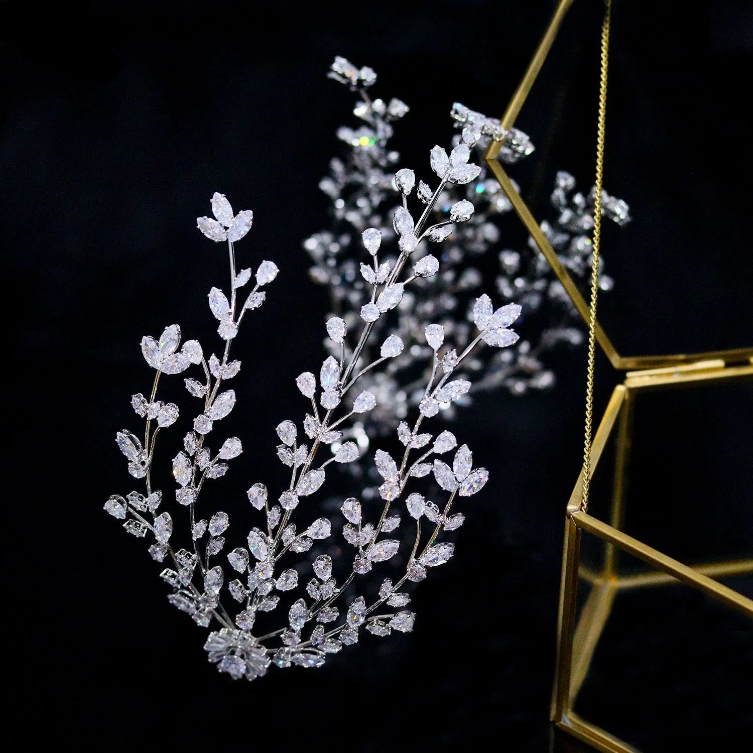 Cubic Zirconia CZ Zircon Bridal Wedding Hairbands