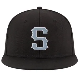 Custom Black Light Gray-White Stitched Adjustable Snapback Hat