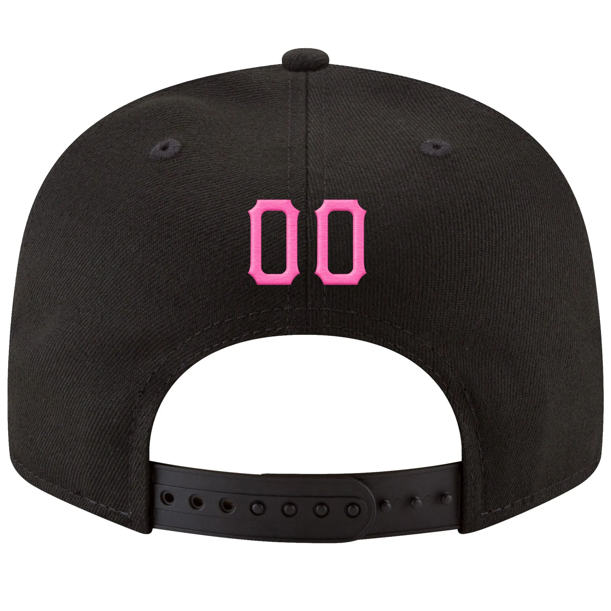 Custom Black Pink-Powder Blue Stitched Adjustable Snapback Hat