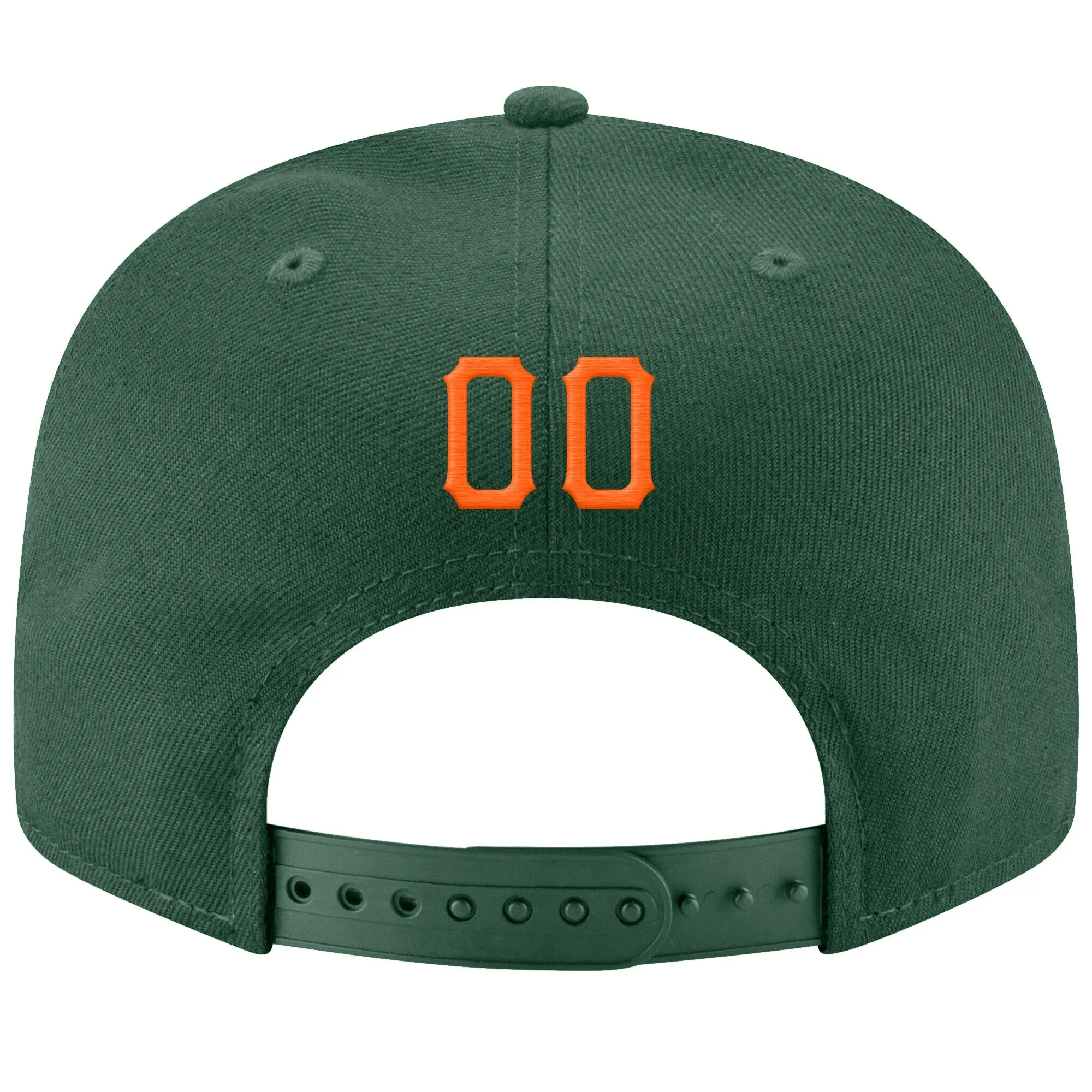 Custom Green Orange-White Stitched Adjustable Snapback Hat