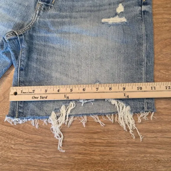 DAZE DENIM 1999 Shorts Slouch 90S Short Jean High Rise Distressed Shorts Blue 26