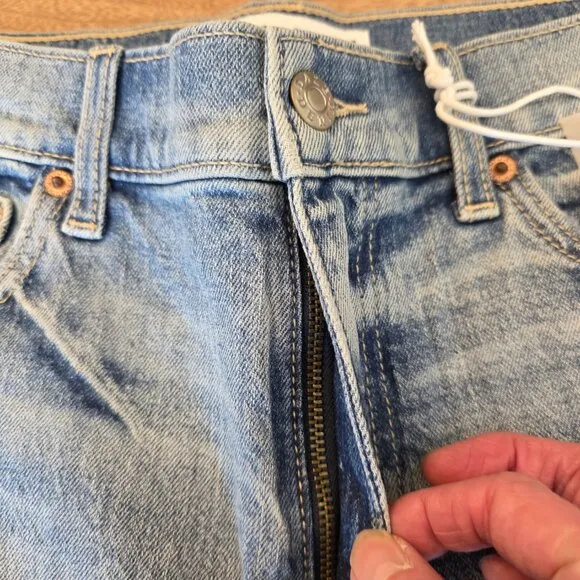 DAZE DENIM 1999 Shorts Slouch 90S Short Jean High Rise Distressed Shorts Blue 26