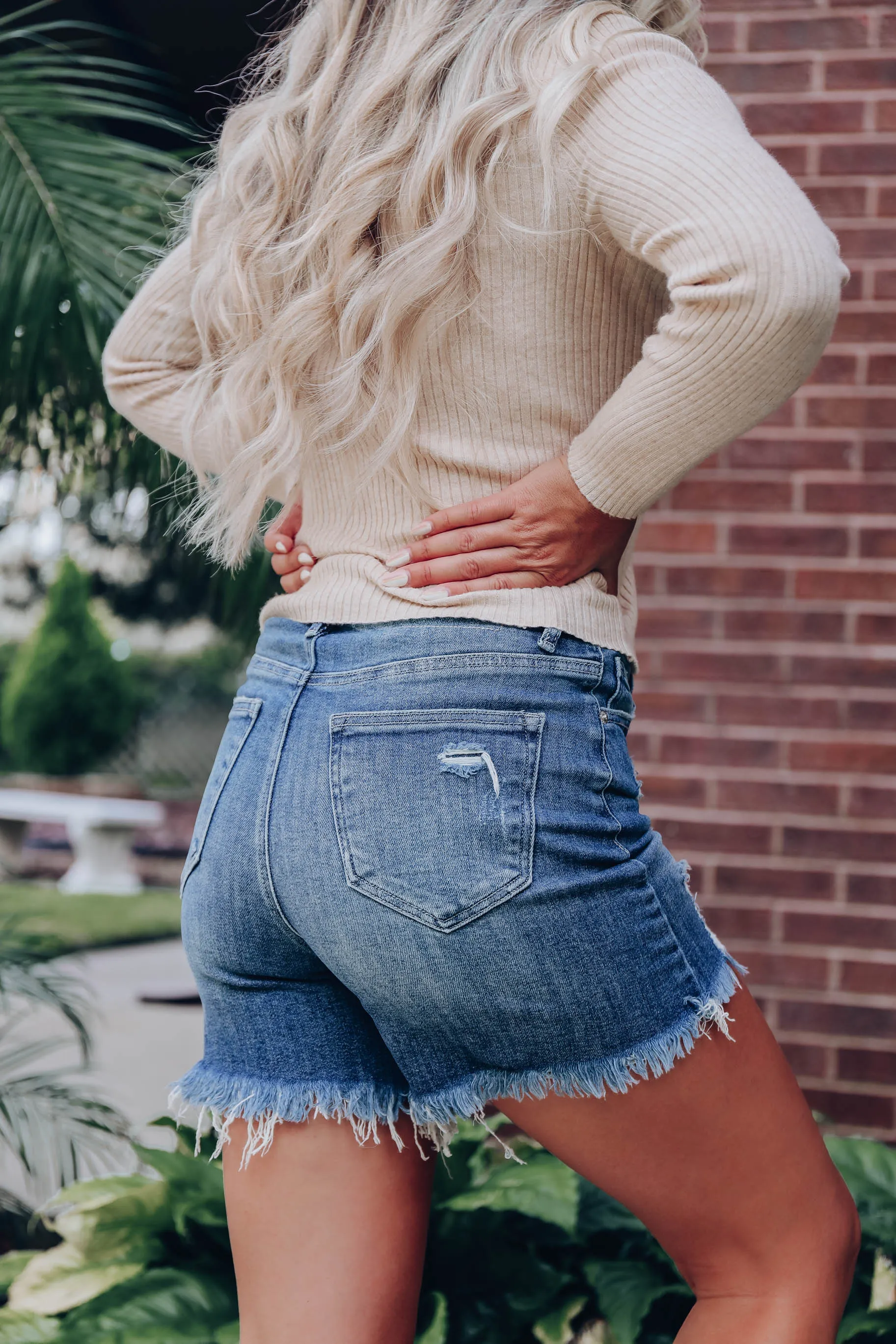 Deanna Denim Mom Shorts - Medium-S-3X