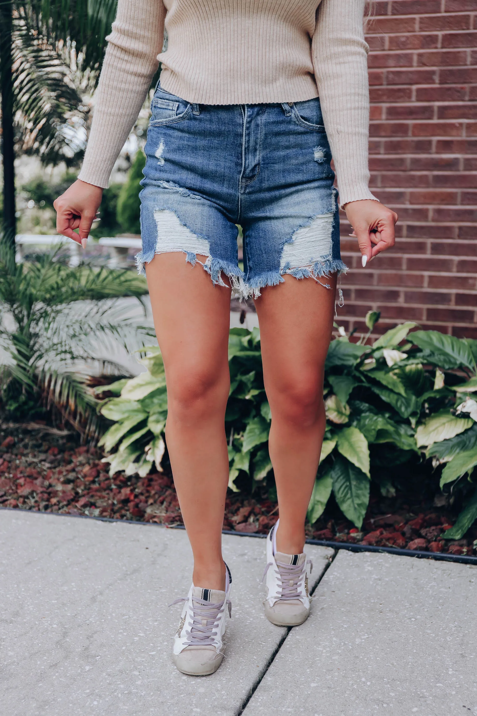 Deanna Denim Mom Shorts - Medium-S-3X