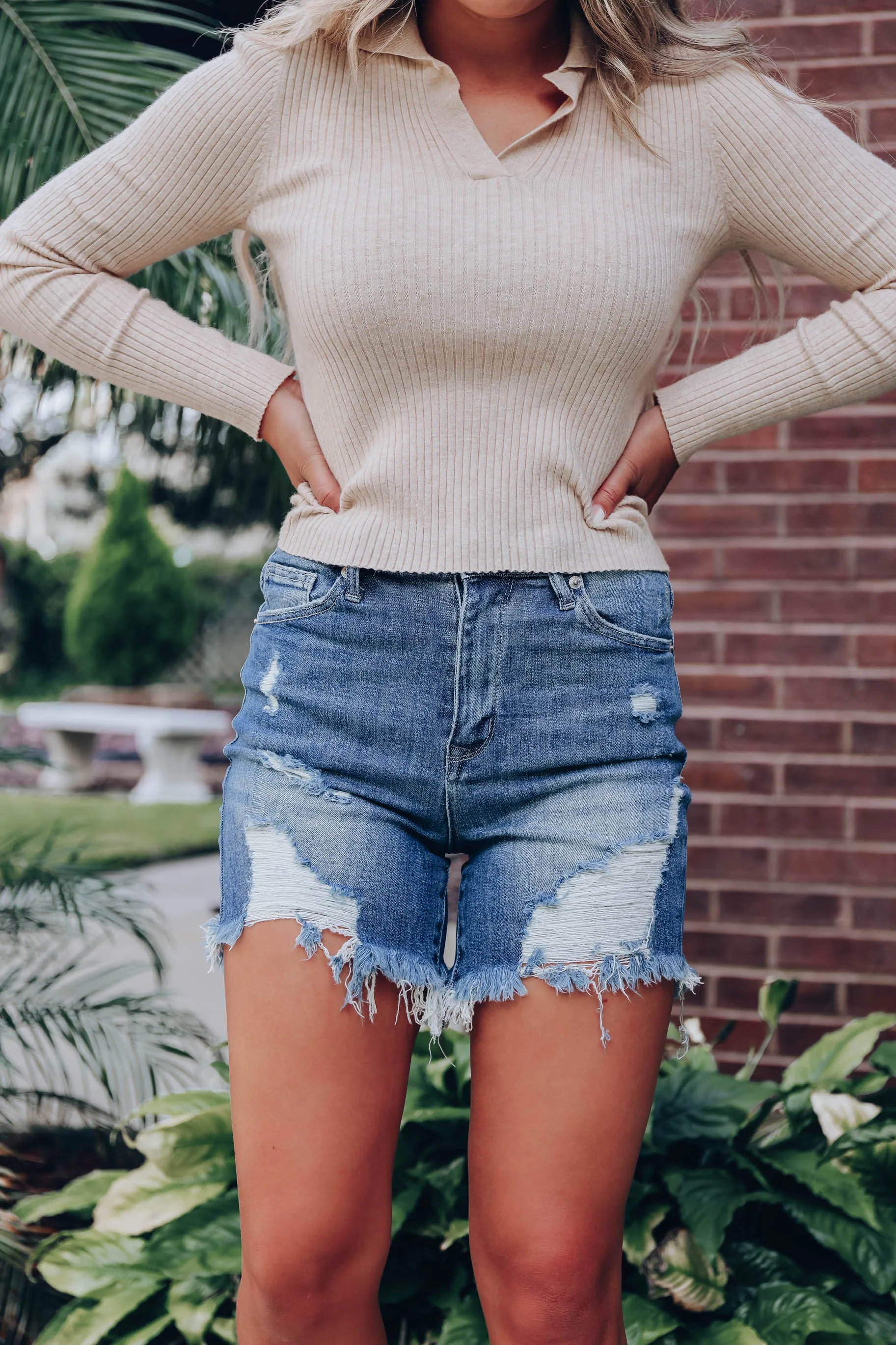 Deanna Denim Mom Shorts - Medium-S-3X