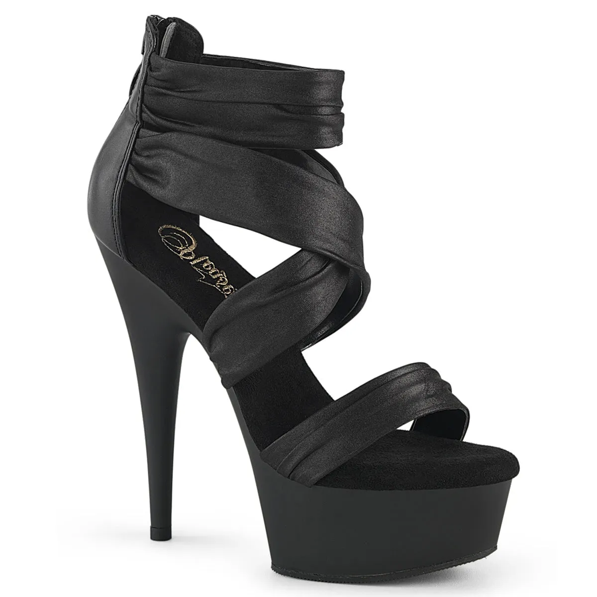 DELIGHT-620  Black Faux Le-Fabric/Black Matte
