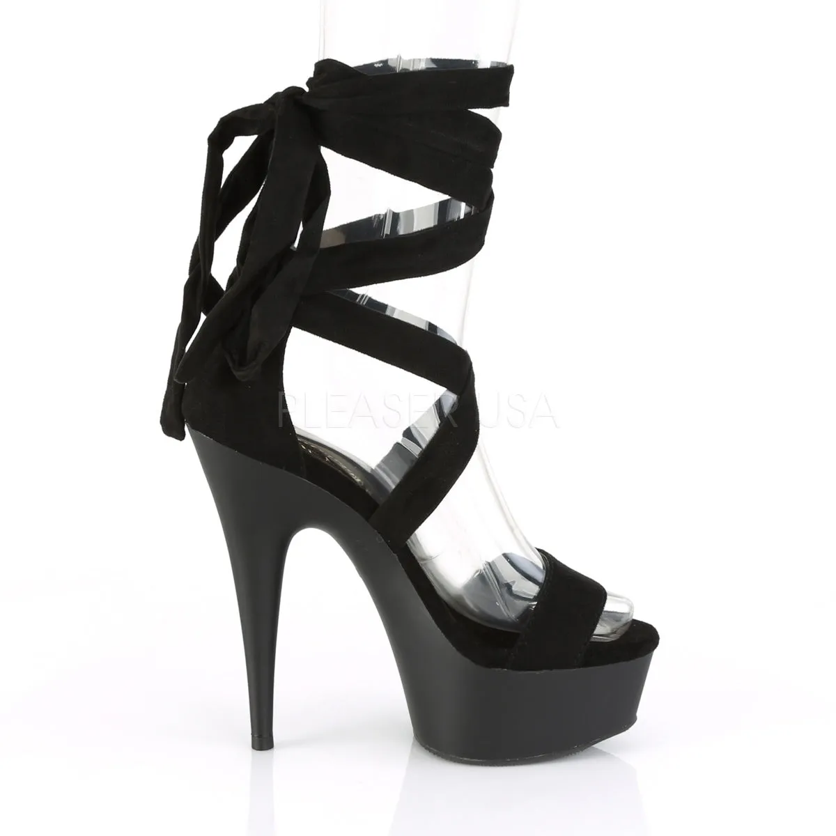 DELIGHT-671  Black Faux Suede/Black Matte
