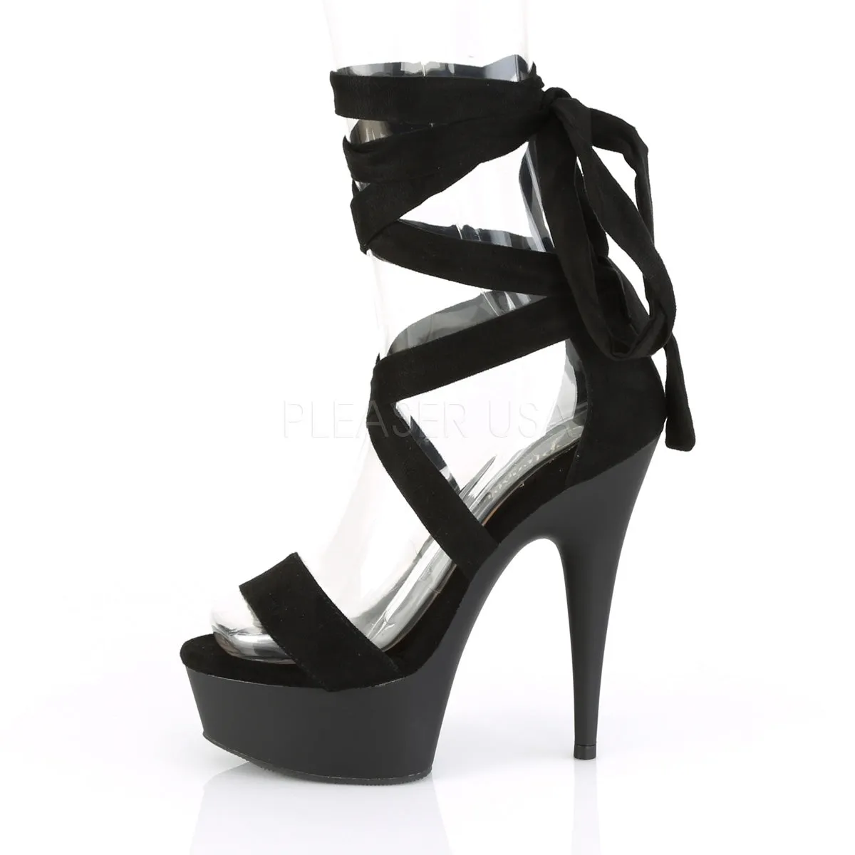 DELIGHT-671  Black Faux Suede/Black Matte