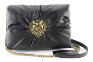 Dolce & Gabbana Devotion Logo Heart Puffy Leather Crossbody GHW 1DG424C