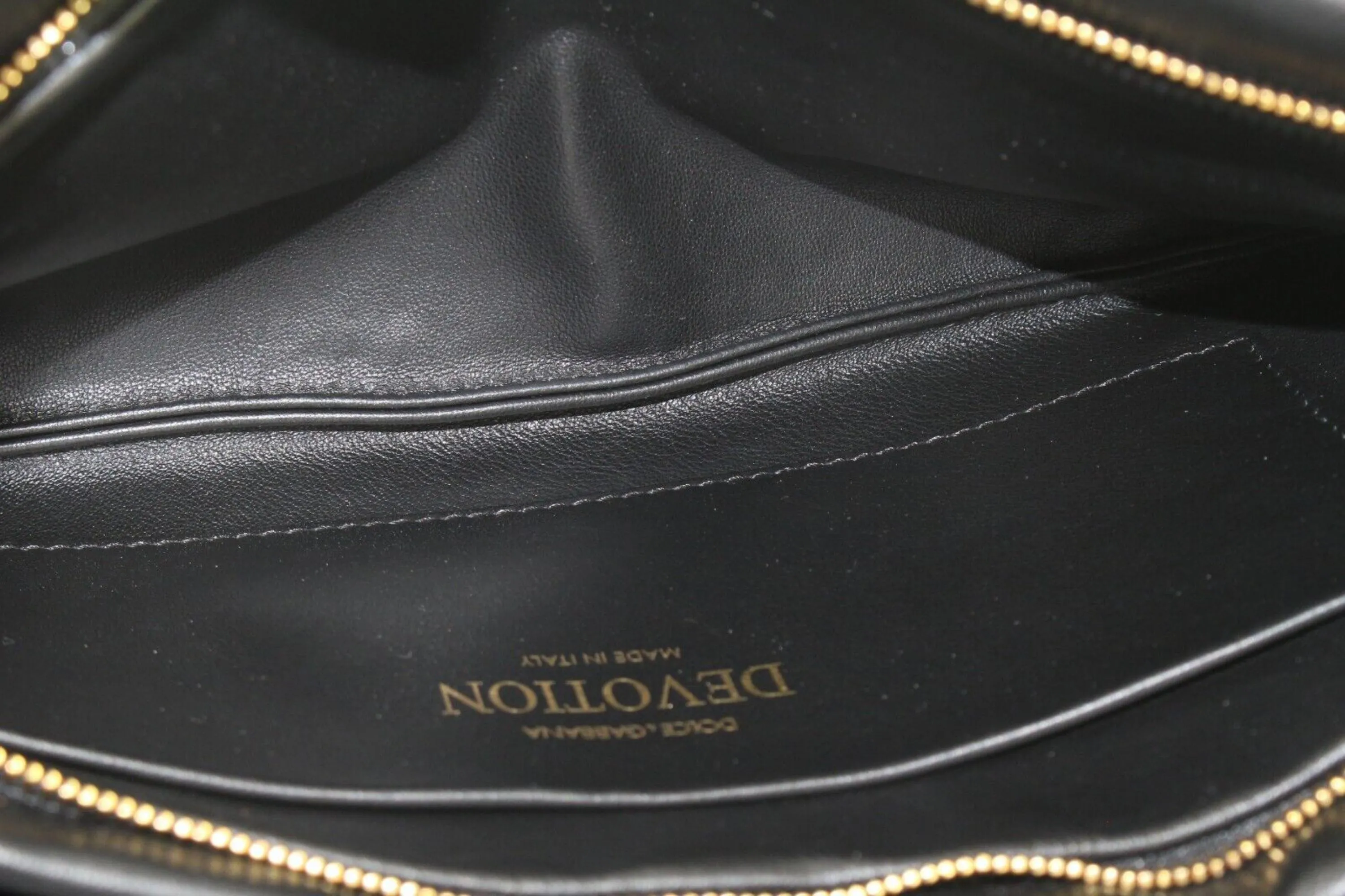 Dolce & Gabbana Devotion Logo Heart Puffy Leather Crossbody GHW 1DG424C