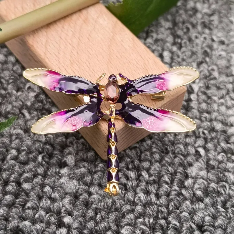 Dragonfly Enamel Sparkle Brooch FB2186 💚