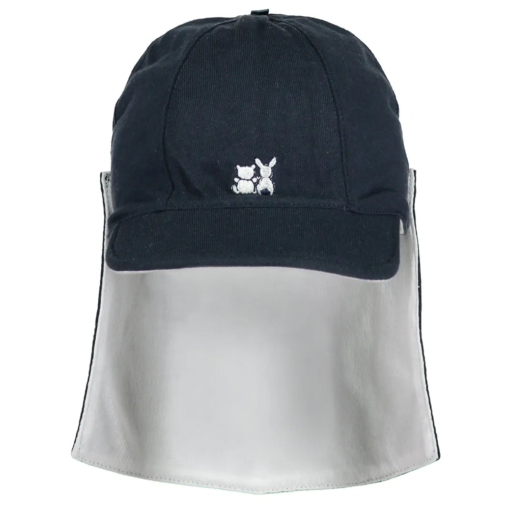 Edward Navy Baby Boys Sun Cap with Detachable Flap