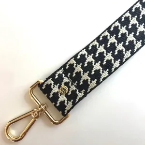 Elie Beaumont Bag Strap - Black Dogtooth