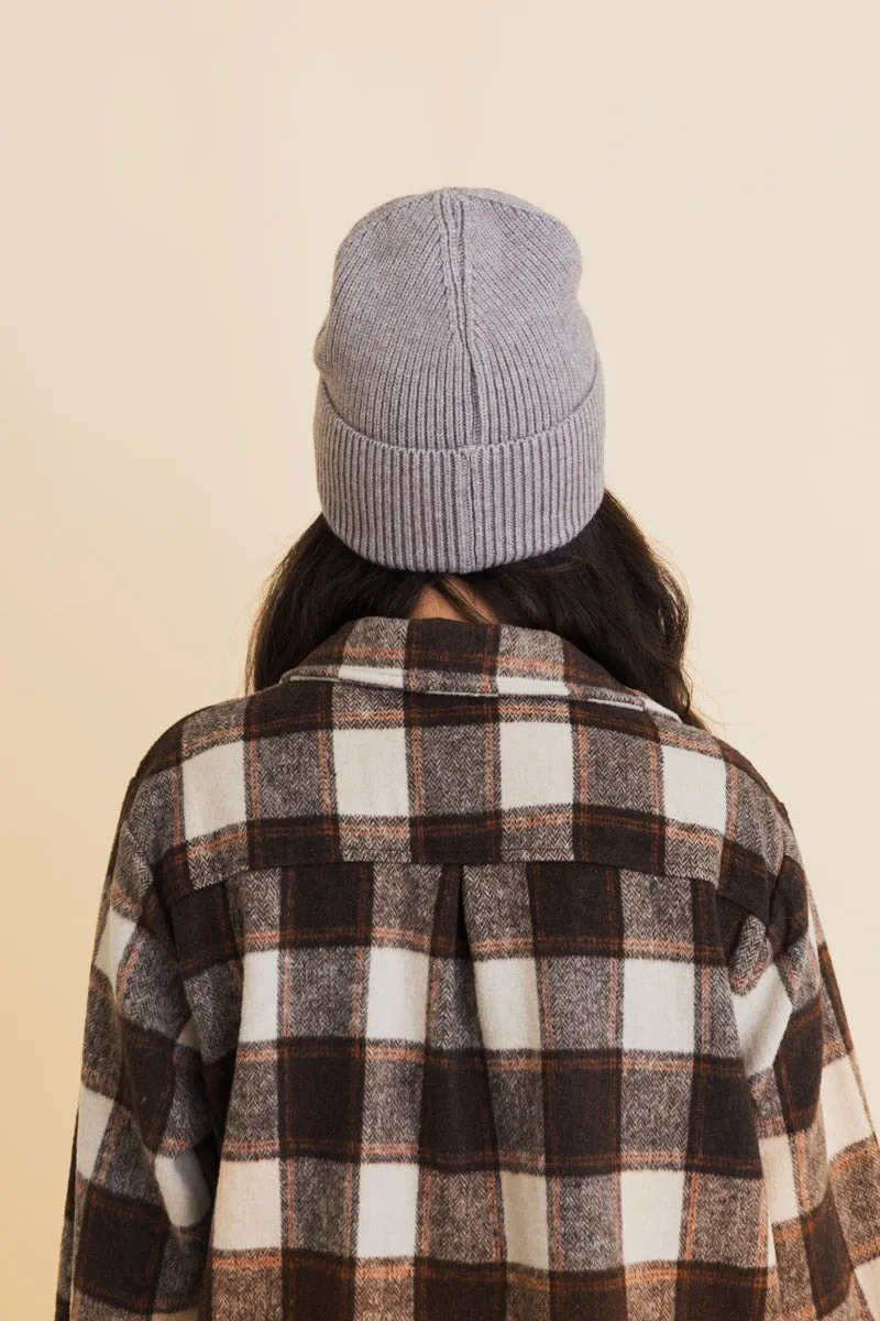 Embroidered Smiley Face Ribbed Knit Beanie-8 colors