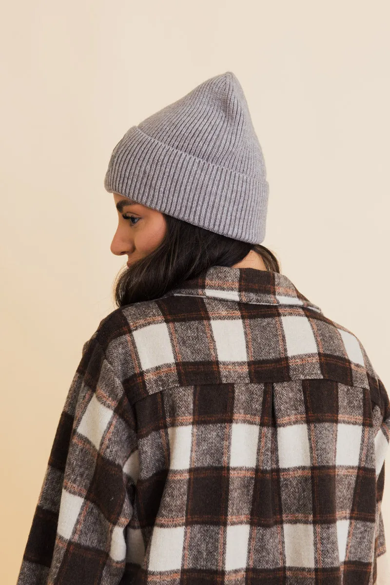 Embroidered Smiley Face Ribbed Knit Beanie-8 colors