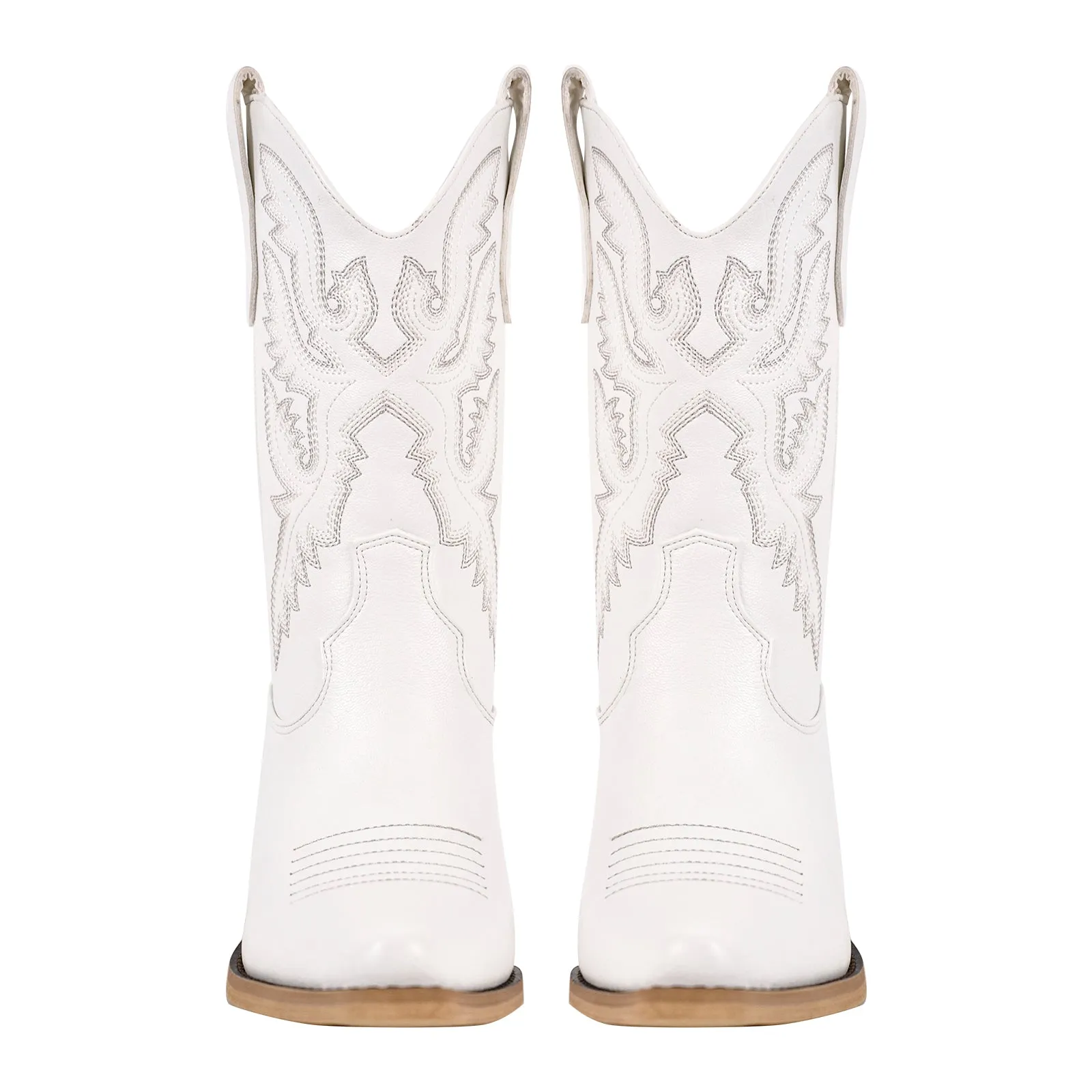 Embroidery Pointed Toe Back Lace-up Western Boots