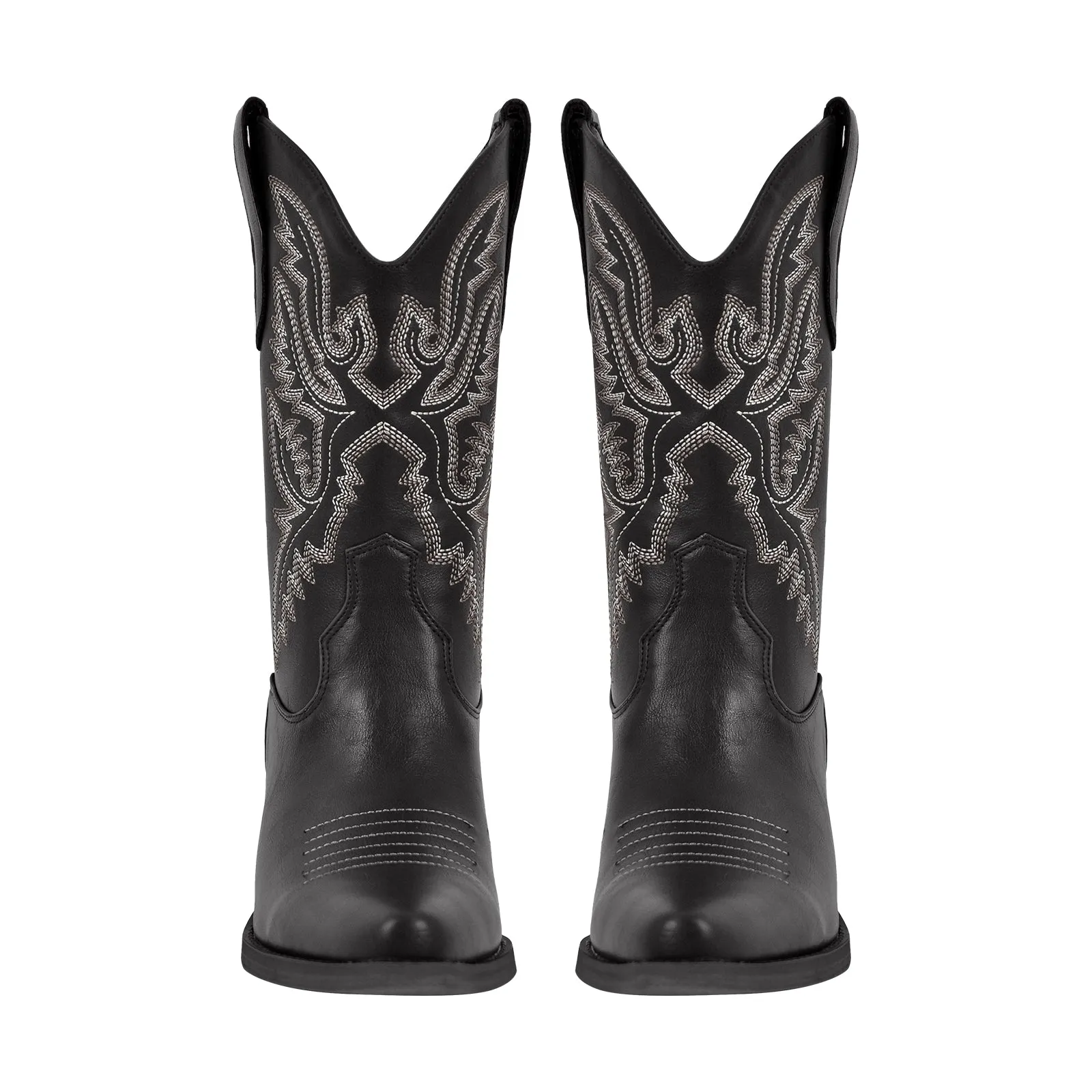 Embroidery Pointed Toe Back Lace-up Western Boots