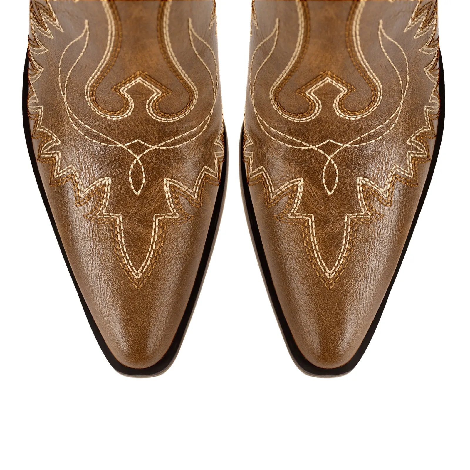 Embroidery Pointed Toe Western Ankle Boots