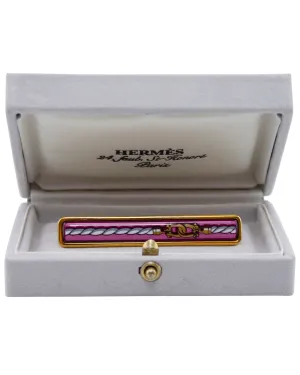 Enamel And Gold Plate Bar Pin