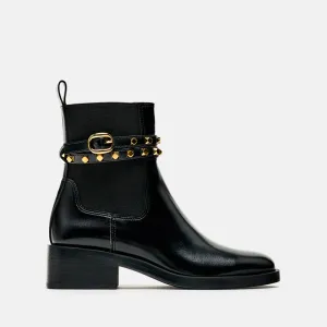 Eunice Ankle-strap Chunky Heel Boots