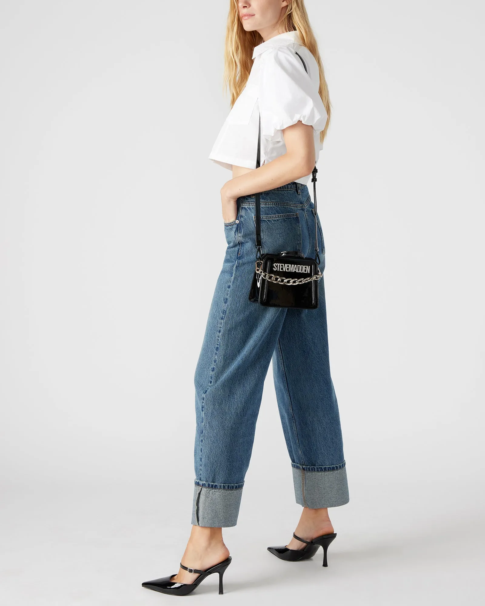 EVELYN MINI BAG BLACK PATENT
