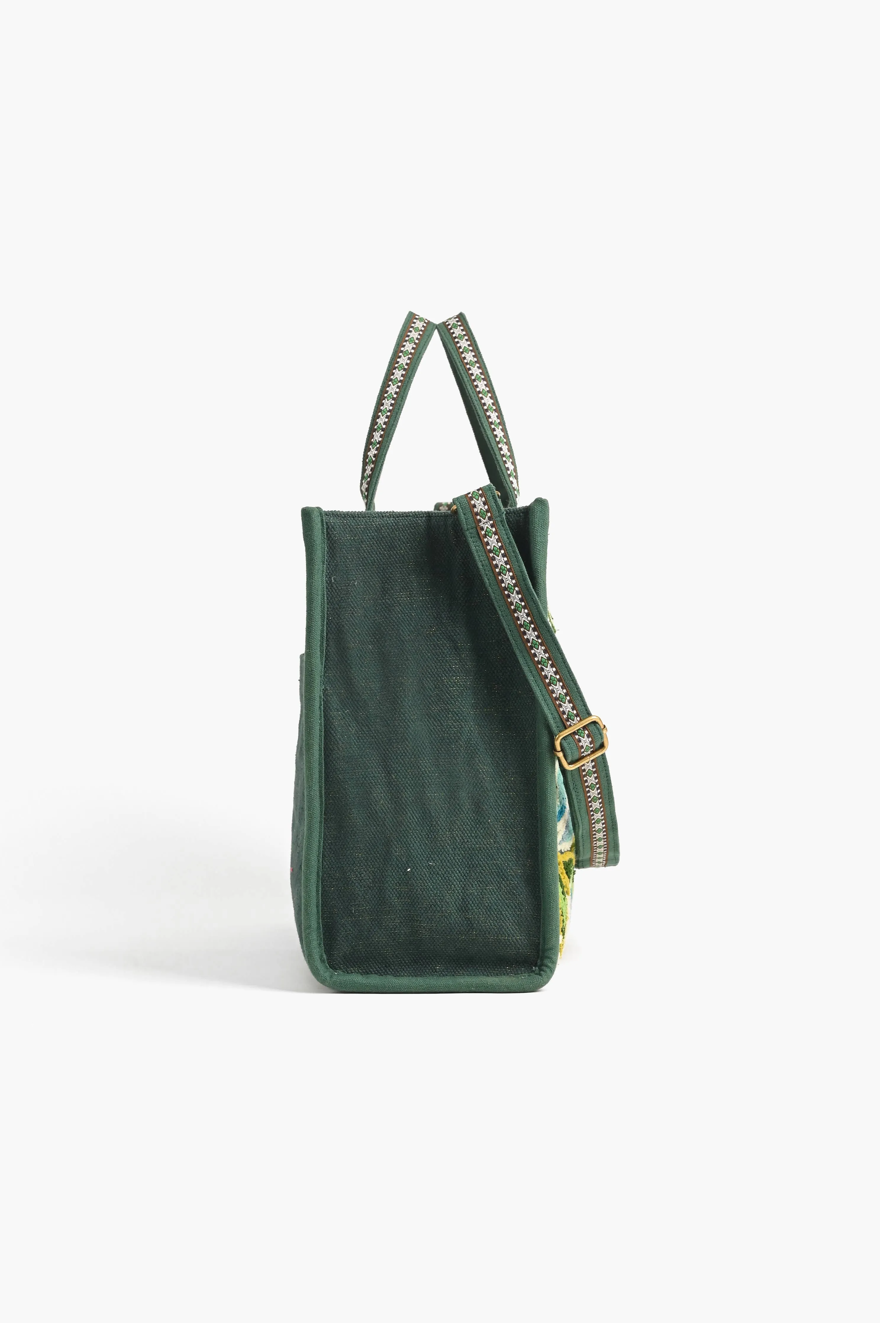 Evergreen Monstera Embellished Bag