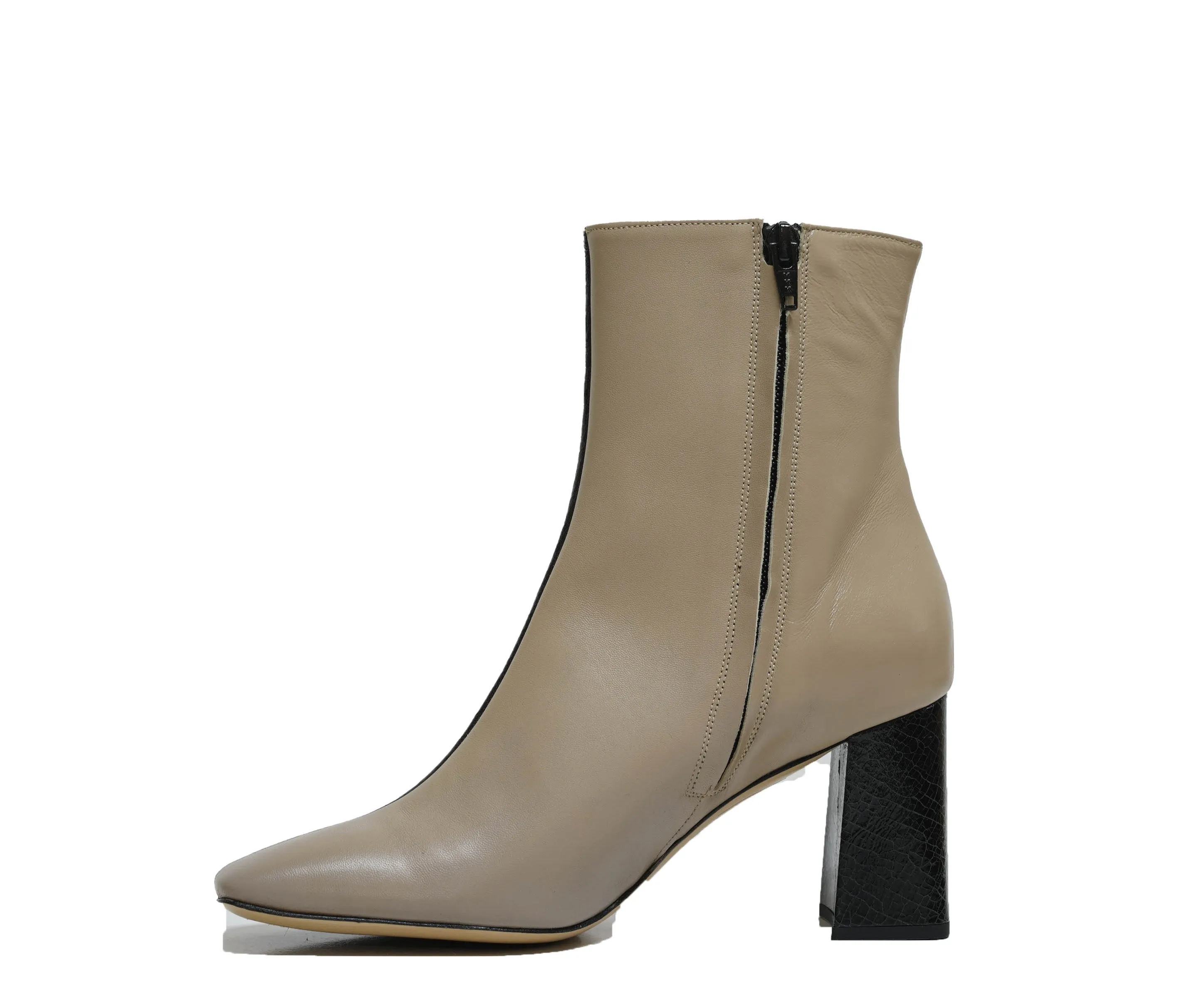 Fabio Rusconi Women’s Leather Beige & Black Ankle Boots Ophelia 30% OFF