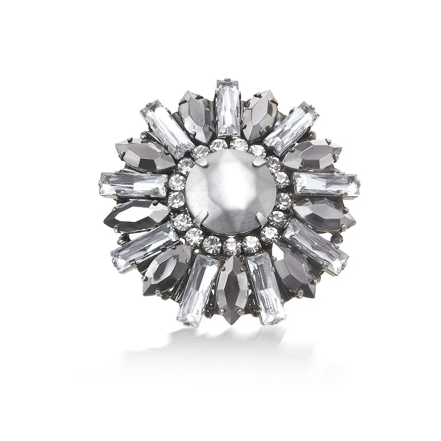 FACETED SILVER CRYSTAL BROOCHES PINS & ACCS. #288SV4101 (7E6/6A1)