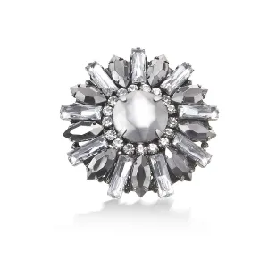 FACETED SILVER CRYSTAL BROOCHES PINS & ACCS. #288SV4101 (7E6/6A1)