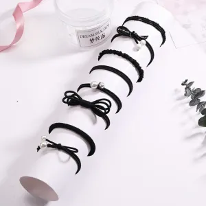 Fashion 8/12/15pcs Women Elegant Elastic Hair Bands Ponytail Holder Rubber Bands Girls Cute Scrunchie Headbands Hair Accessories