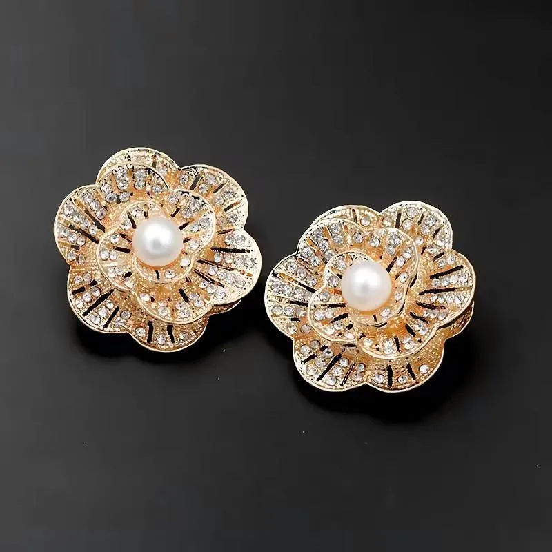 Fashion Women Crystal Simulated Pearl Brooch Pin Wedding Party Jewelry Decor