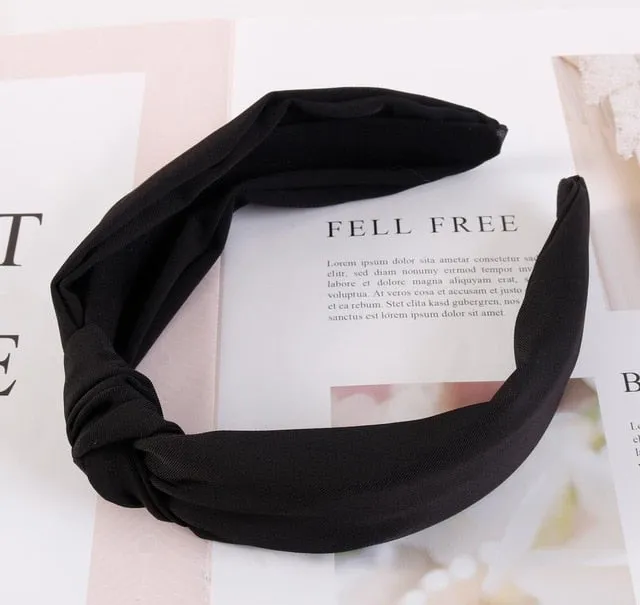 Fashion Women's Hairband Headband Solid Headwear Classic Girls Hair Accessories DIY Turban Hair Band Hair Hoop
