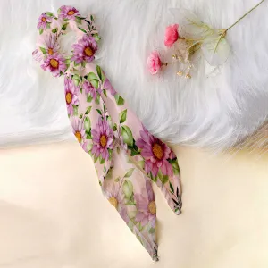 Ferosh Lilac Floral Scarf Scrunchie