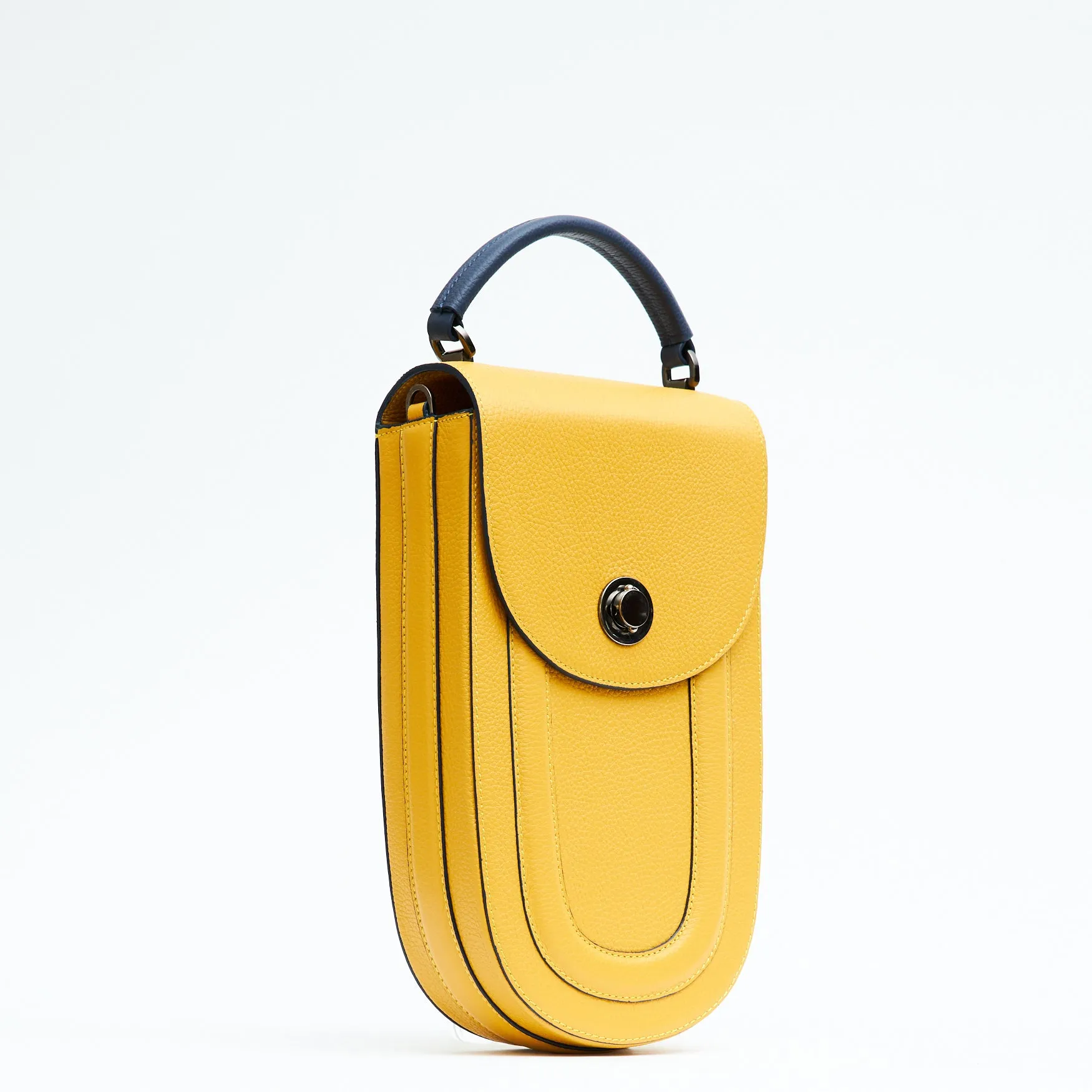 fitini II elongated structured saddle bag - shady maize with gunmetal