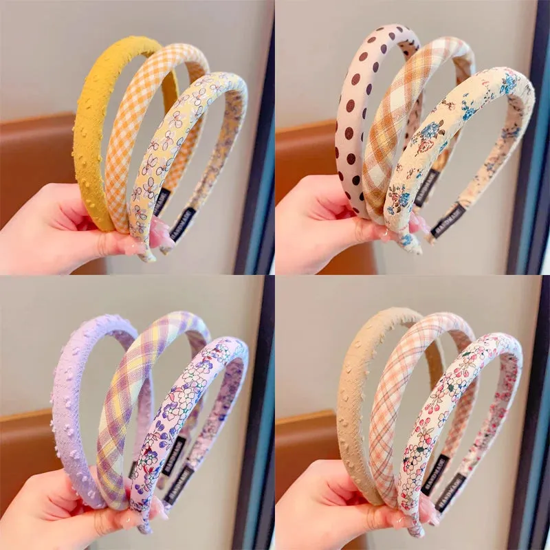 Floral Color Hairband (3 Pcs)