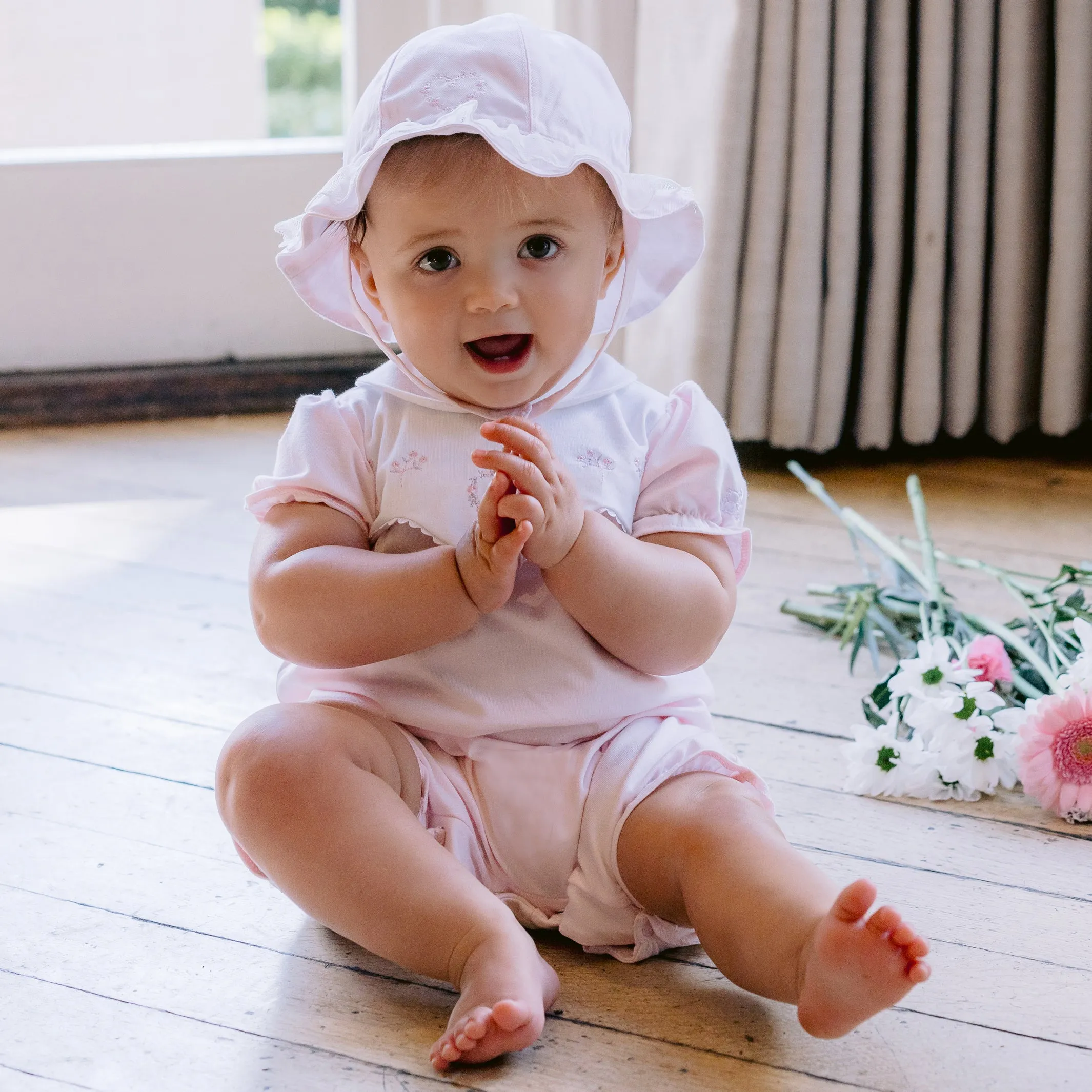 Florrie Pink Baby Girls Sun Hat