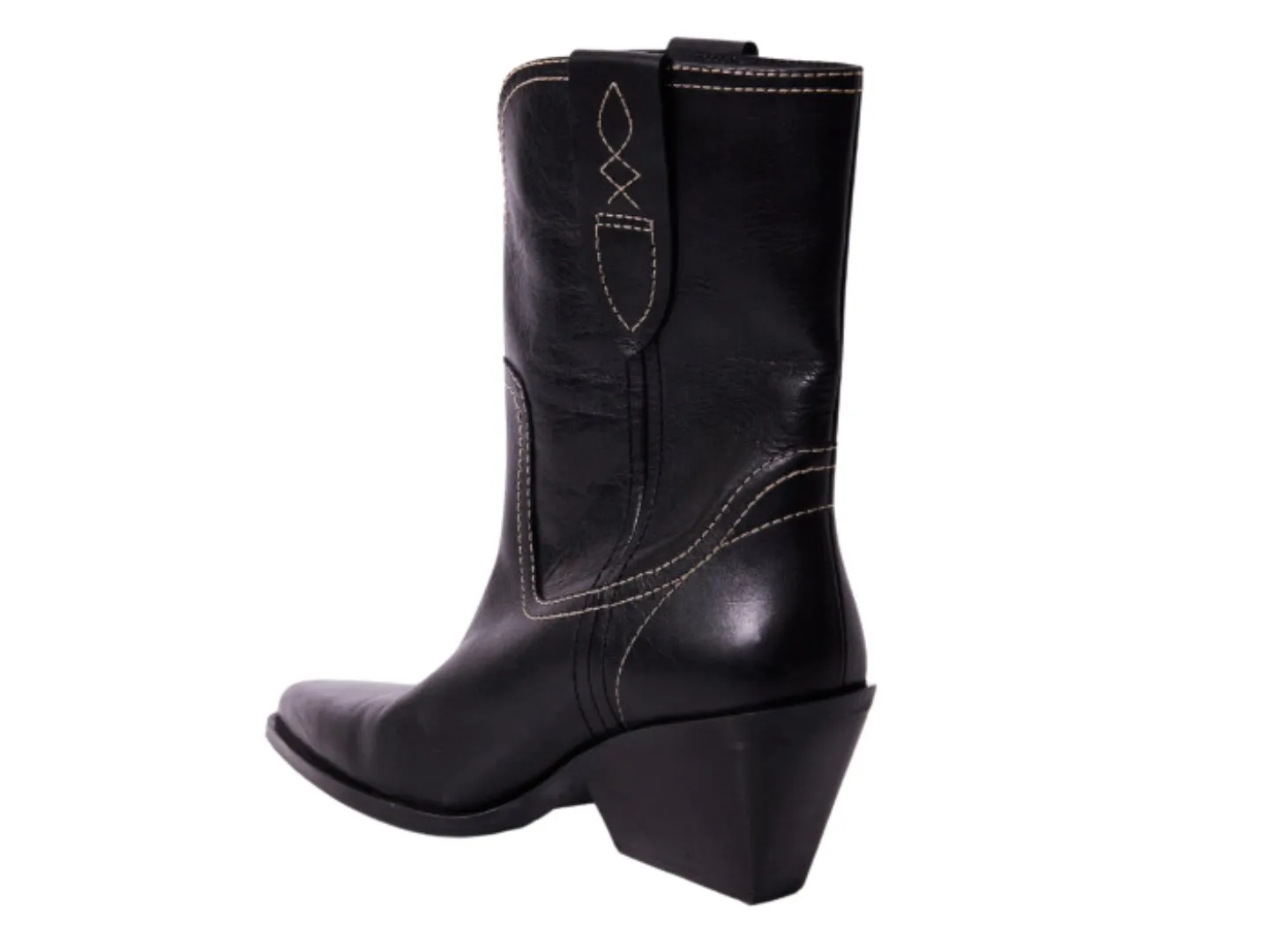 Free People: Pitchfork Point Western Boot in Victorian Black Leather