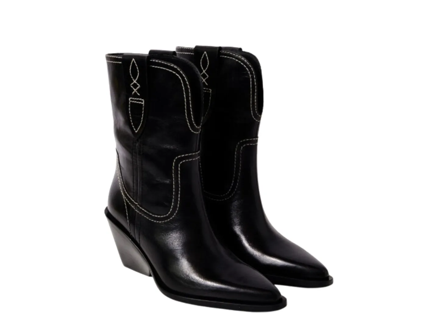 Free People: Pitchfork Point Western Boot in Victorian Black Leather