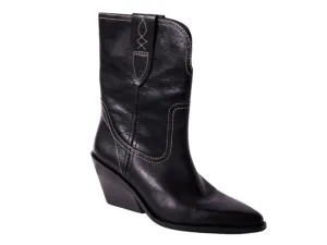 Free People: Pitchfork Point Western Boot in Victorian Black Leather