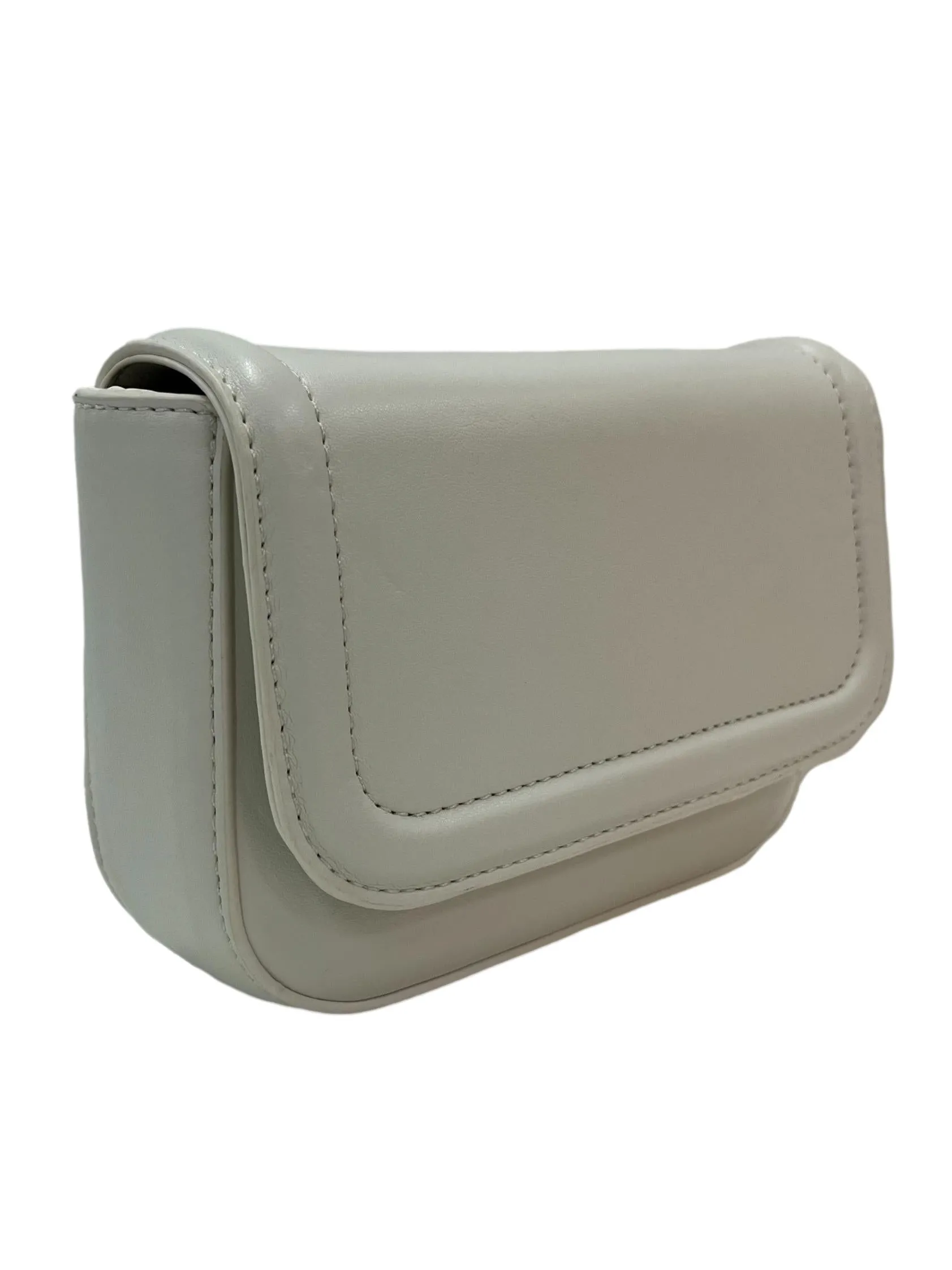 Front Flap Crossbody Bag - White