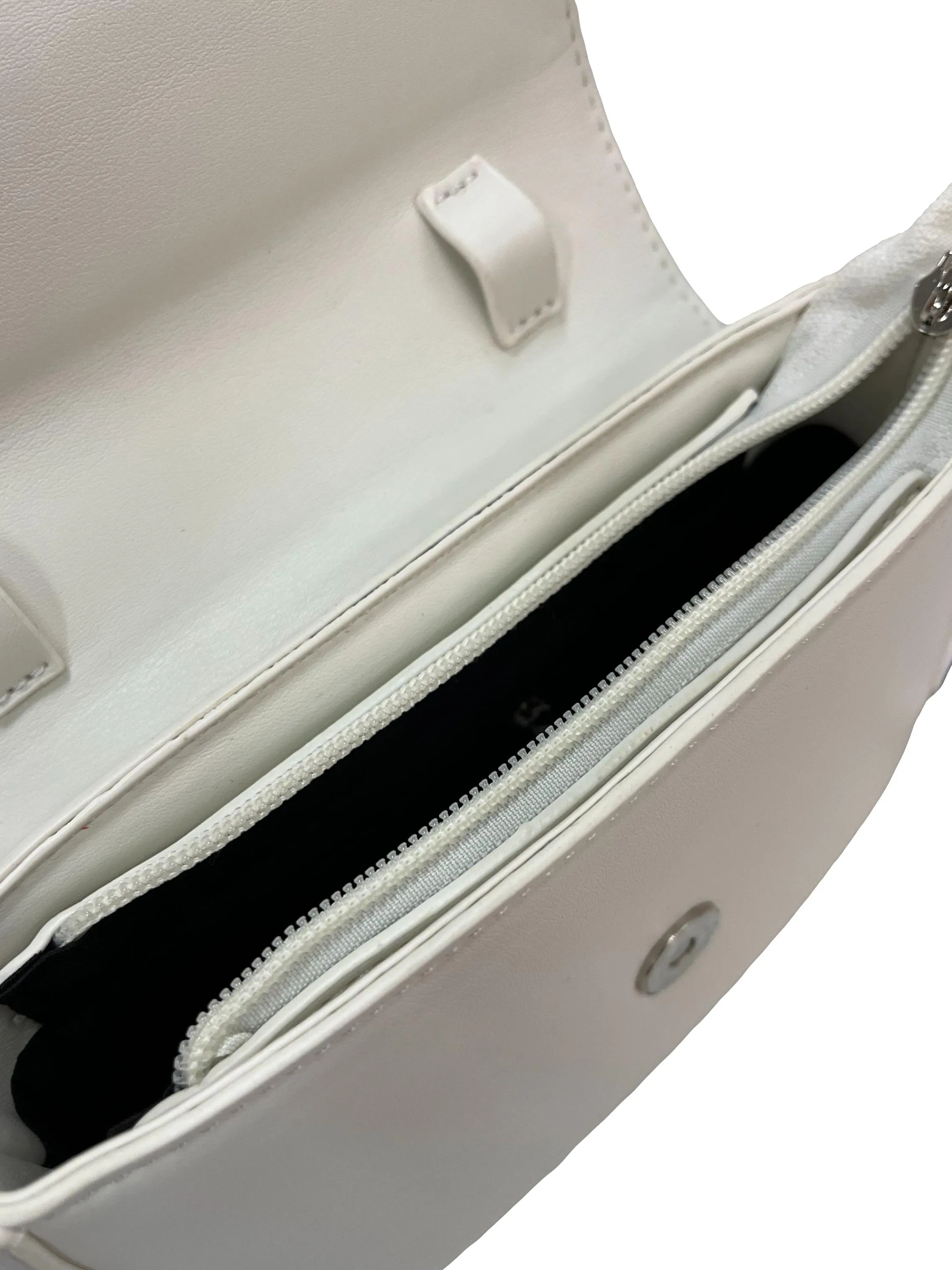 Front Flap Crossbody Bag - White